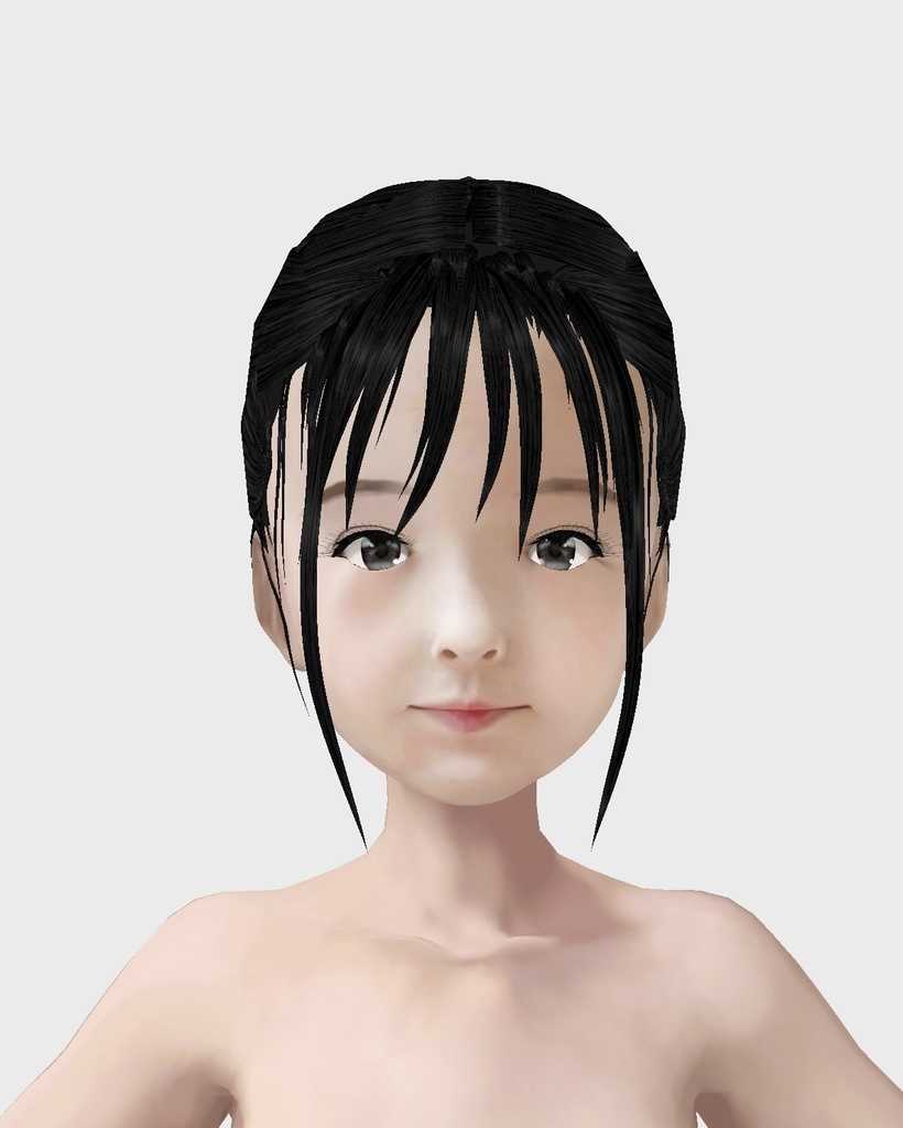 Vroid用 髪型カスタムアイテムとテクスチャ 4セット ロング ショート ポニーテール リアル系