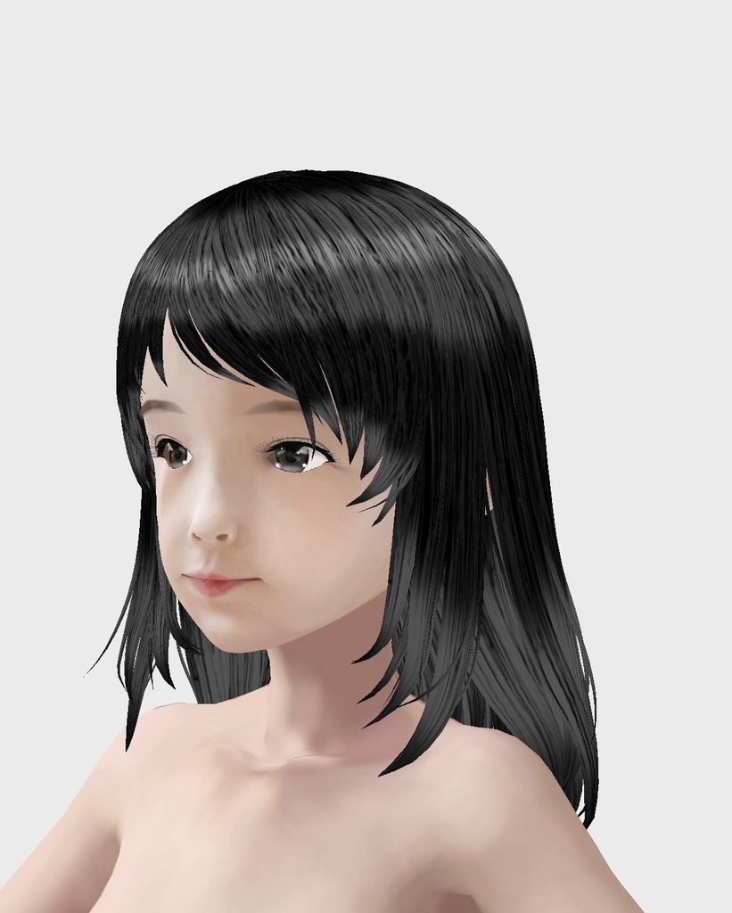 Vroid用 髪型カスタムアイテムとテクスチャ 4セット ロング ショート ポニーテール リアル系