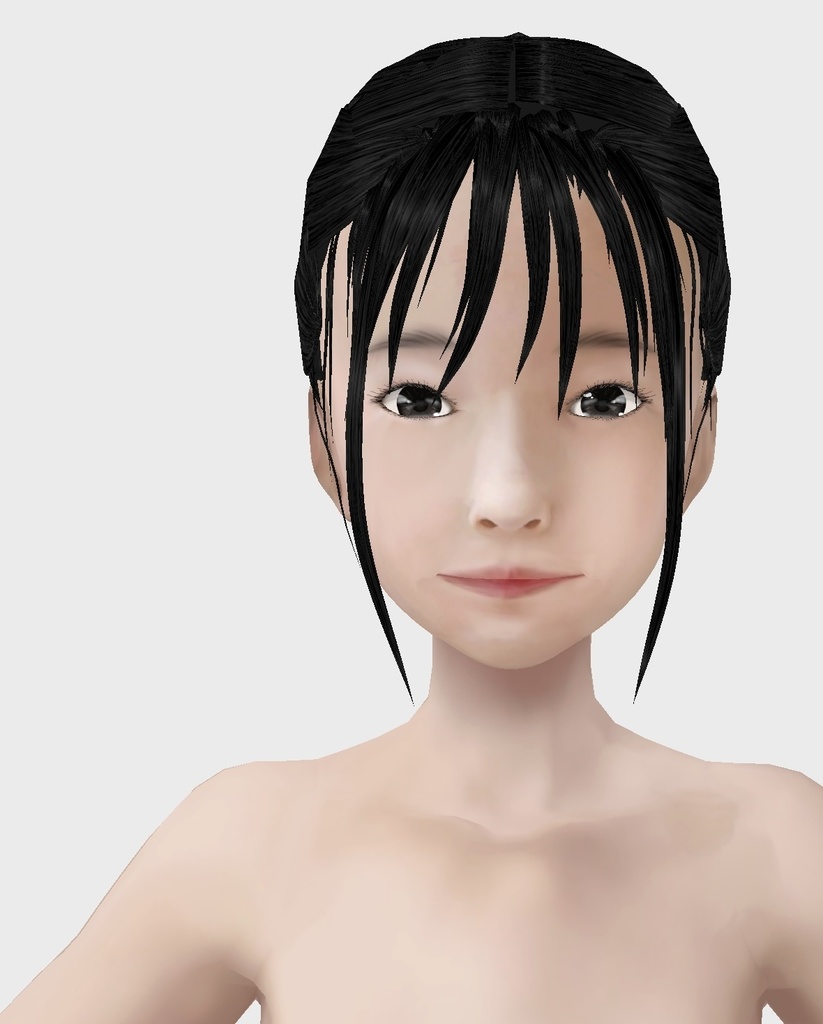 VRoid用　適度なリアル感の着せ替えドール　和風（改）　ポニーテール　素体　顔・体・髪型セット　各種カスタムアイテム　テクスチャ　vroidデータ　vrmデータ