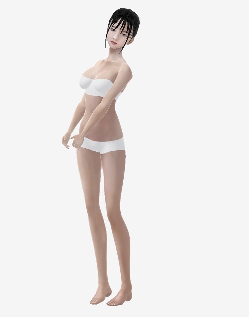 VRoid用 適度なリアル感の着せ替えドール 和風大人2 ショートカット 素体 顔・体・髪型セット 各種カスタムアイテム テクスチャ vroidデータ vrmデータ