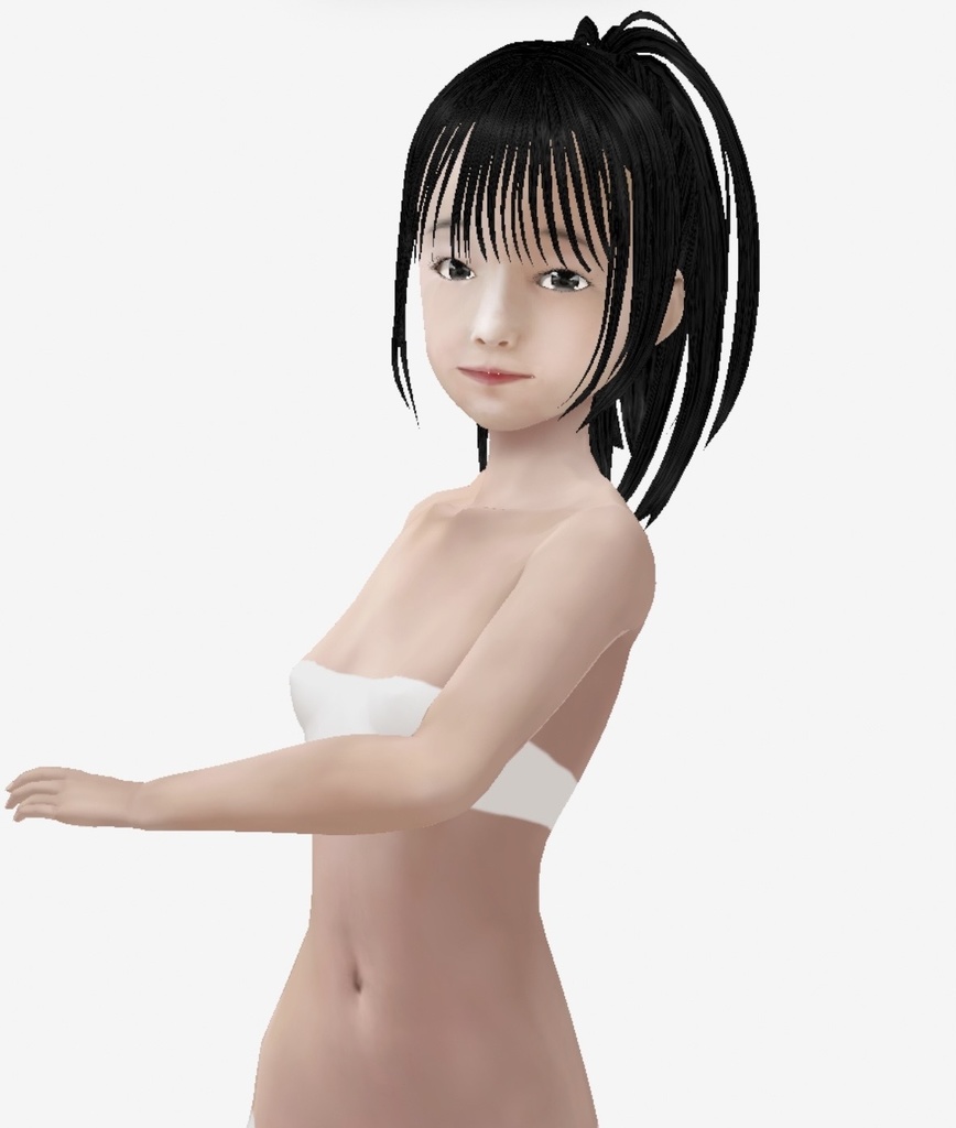 適度なリアル感の着せ替えドール 清楚な女の子 素体 顔・体・髪型セット 各種カスタムアイテム テクスチャ vroid vrm