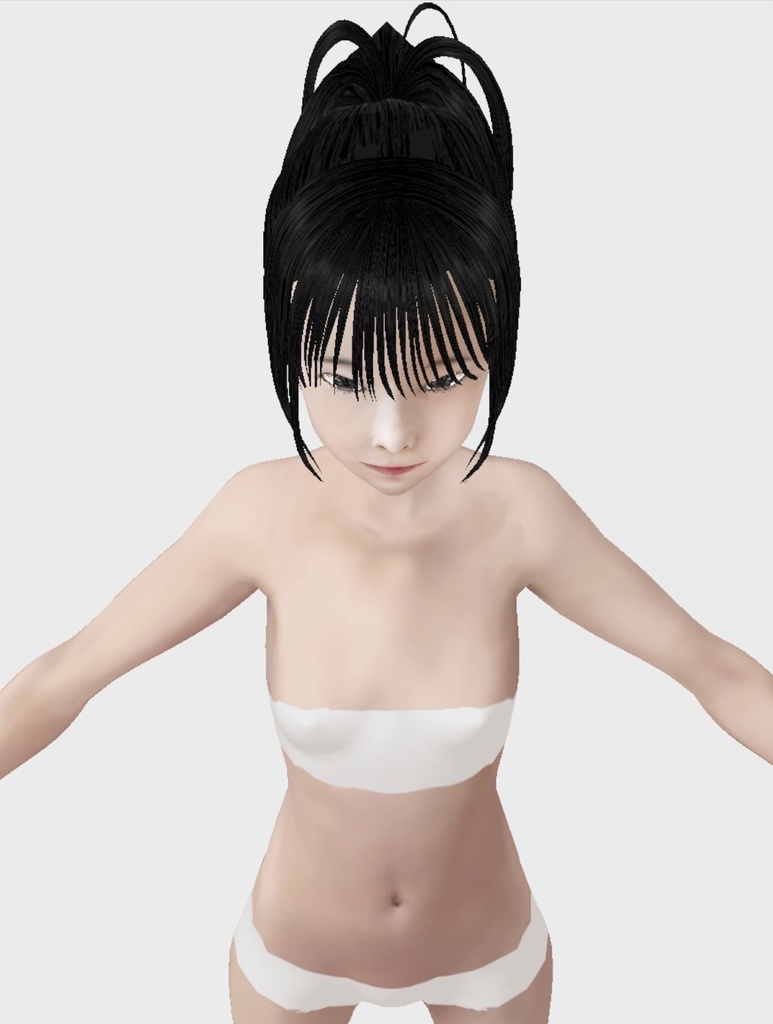 適度なリアル感の着せ替えドール 清楚な女の子 素体 顔・体・髪型セット 各種カスタムアイテム テクスチャ vroid vrm