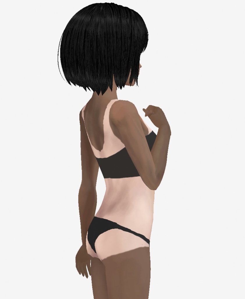 適度なリアル感の着せ替えドール 日焼けした女の子 素体 顔・体・髪型セット 各種カスタムアイテム テクスチャ vrm vroid