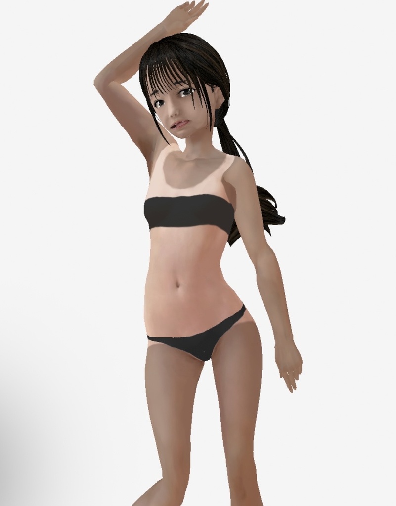 適度なリアル感の着せ替えドール 日焼けした女の子2 素体 顔・体・髪型セット 各種カスタムアイテム テクスチャ vrm vroid