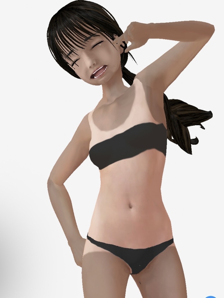 適度なリアル感の着せ替えドール 日焼けした女の子2 素体 顔・体・髪型セット 各種カスタムアイテム テクスチャ vrm vroid