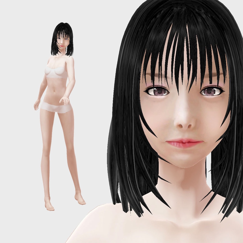 適度なリアル感の着せ替えドール　和風お姉さん　素体　vrm vroid