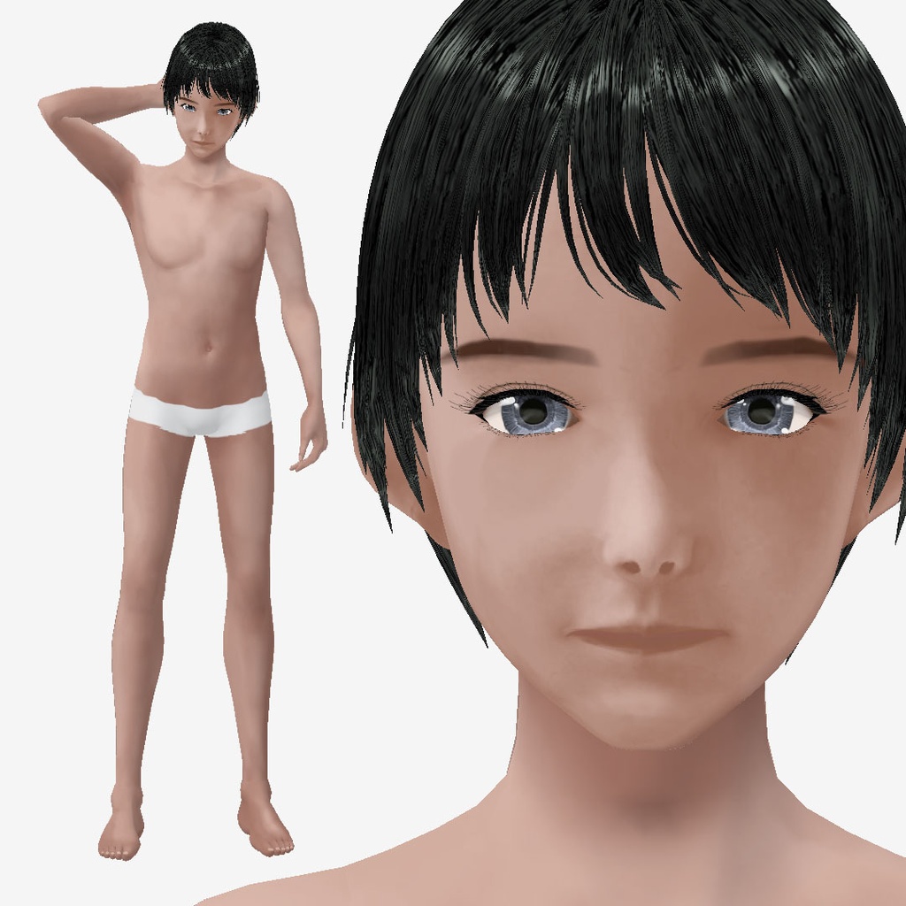 適度なリアル感の着せ替えドール　男性　素体　vroid vrm