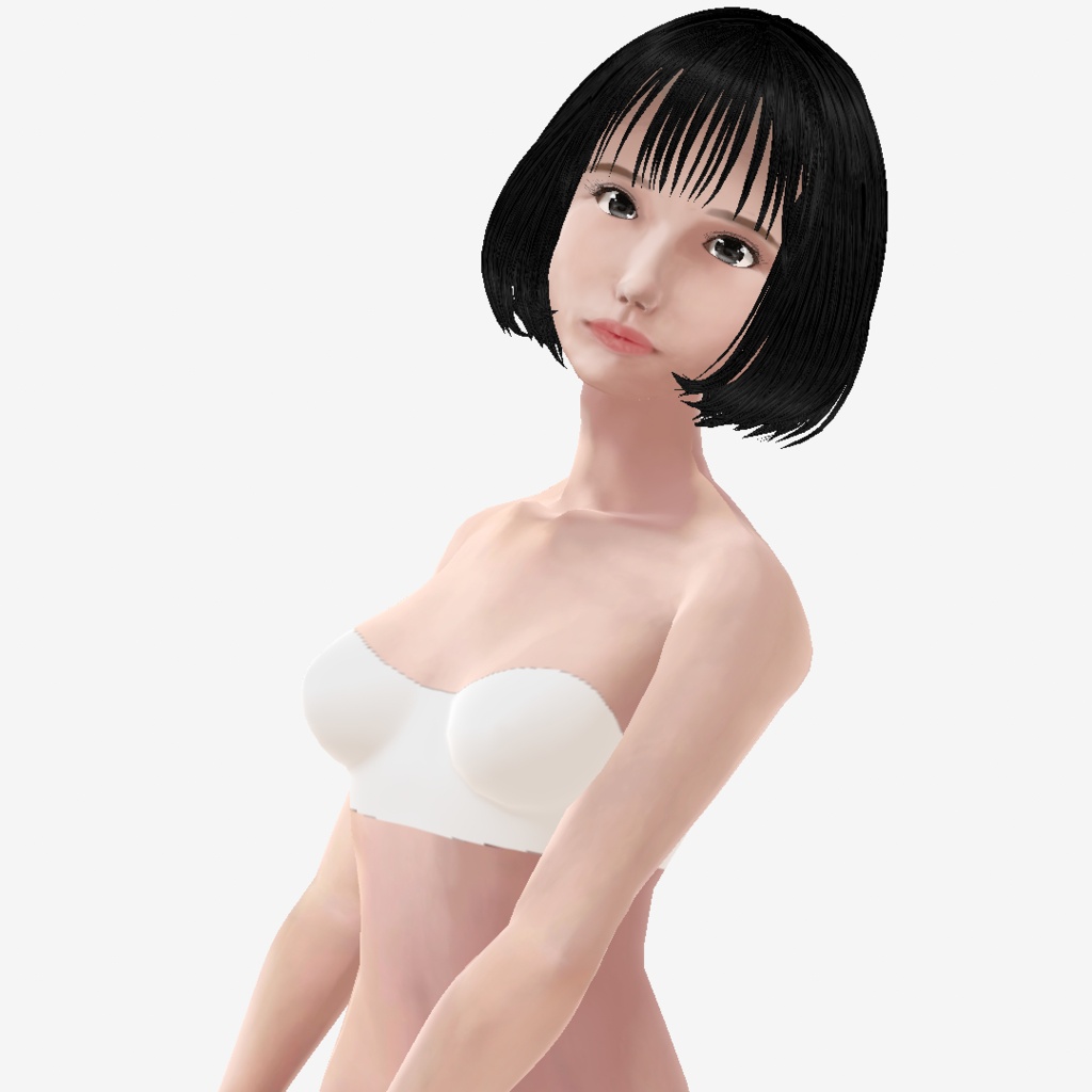 適度なリアル感の着せ替えドール ショートカットの女の子 素体モデル vrm vroid