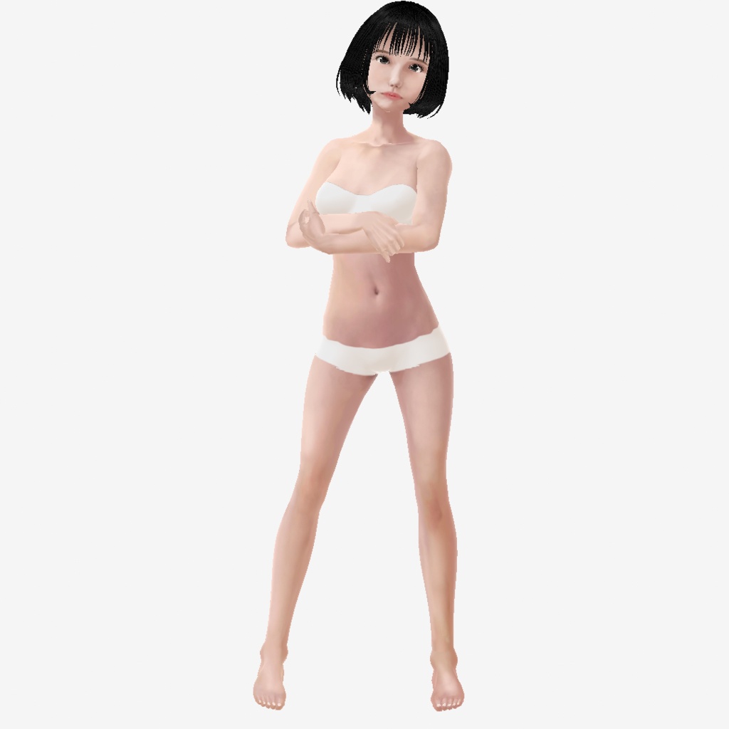 適度なリアル感の着せ替えドール ショートカットの女の子 素体モデル vrm vroid