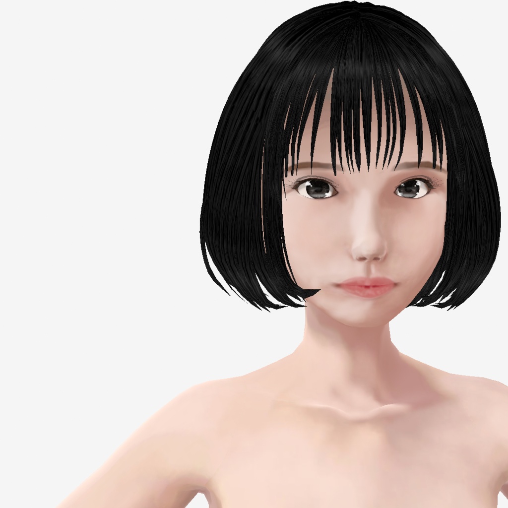 適度なリアル感の着せ替えドール ショートカットの女の子 素体モデル vrm vroid