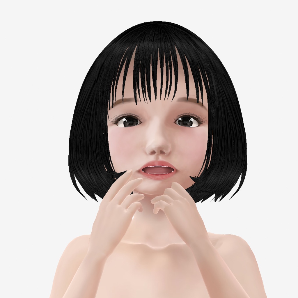 適度なリアル感の着せ替えドール ショートカットの女の子 素体モデル vrm vroid 2次元寄り