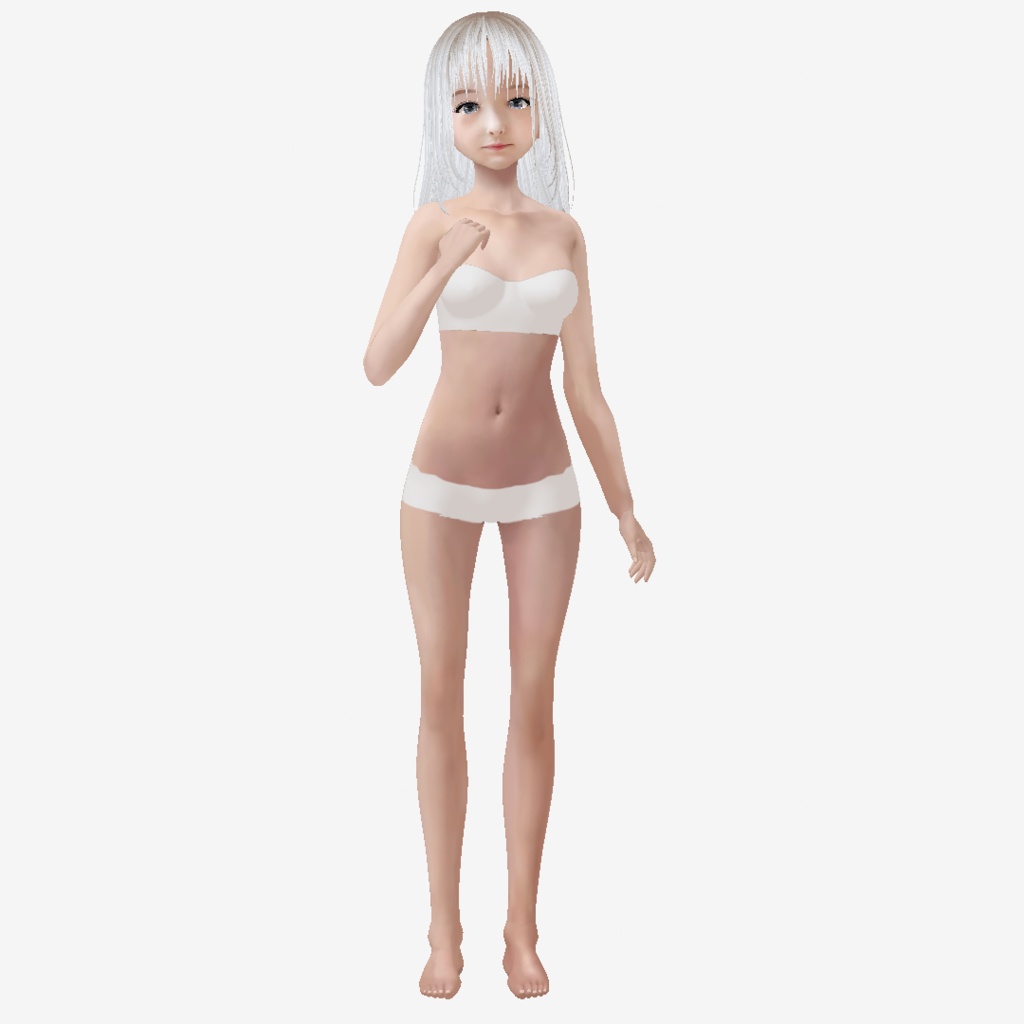 適度なリアル感の着せ替えドール ブロンドの女の子 素体 vroid Vrm