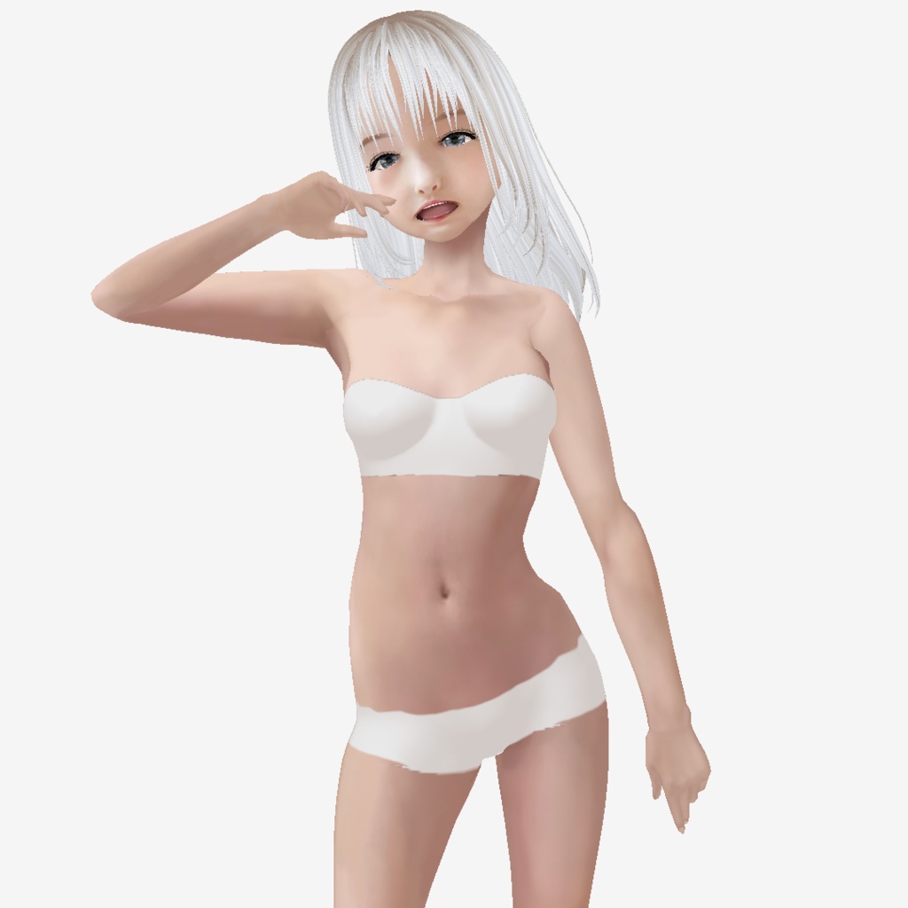 適度なリアル感の着せ替えドール ブロンドの女の子 素体 vroid Vrm