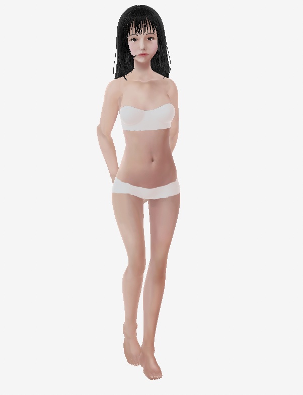 適度なリアル感の着せ替えドール　黒髪ストレートの女の子　素体　vroid Vrm - momo-2025 - 2/5