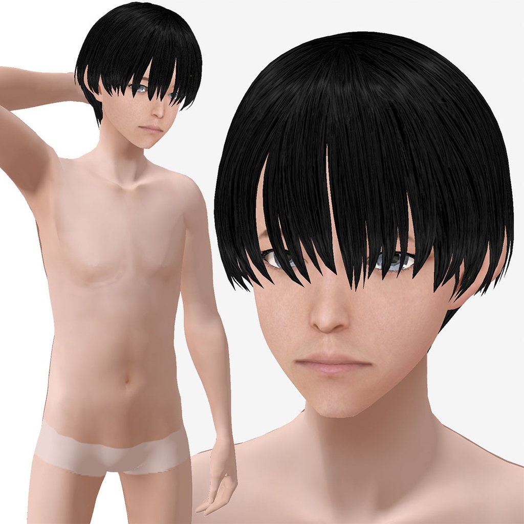 適度なリアル感の着せ替えドール 大人男性2 素体 vroidデータ VRMデータ