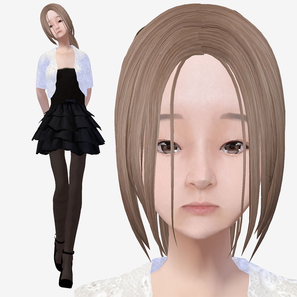 適度なリアル感の着せ替えドール　モデル体型の女の子　シンメトリー　素体 vroidデータ　VRMデータ