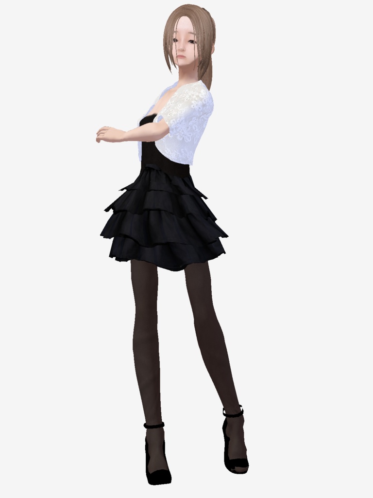 適度なリアル感の着せ替えドール モデル体型の女の子 シンメトリー 素体 vroidデータ VRMデータ