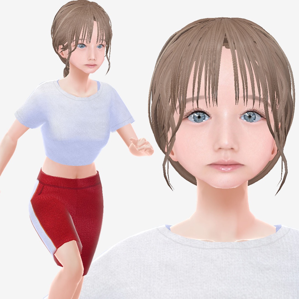 適度なリアル感の着せ替えドール　陸上部の女の子　素体 vroidデータ　VRMデータ