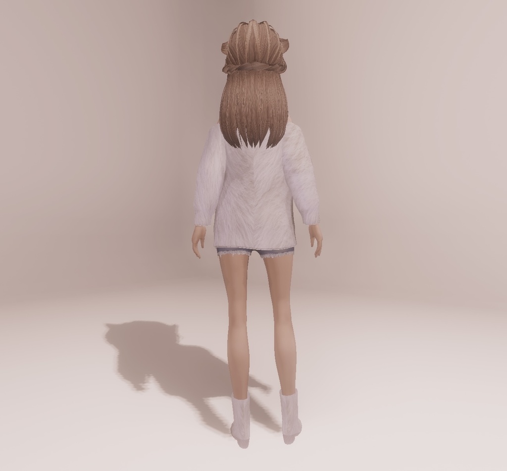 適度なリアル感の着せ替えドール 耳がぴこぴこ動くケモ耳女の子×2ver 素体 vroidデータ VRMデータ cluster VR chat
