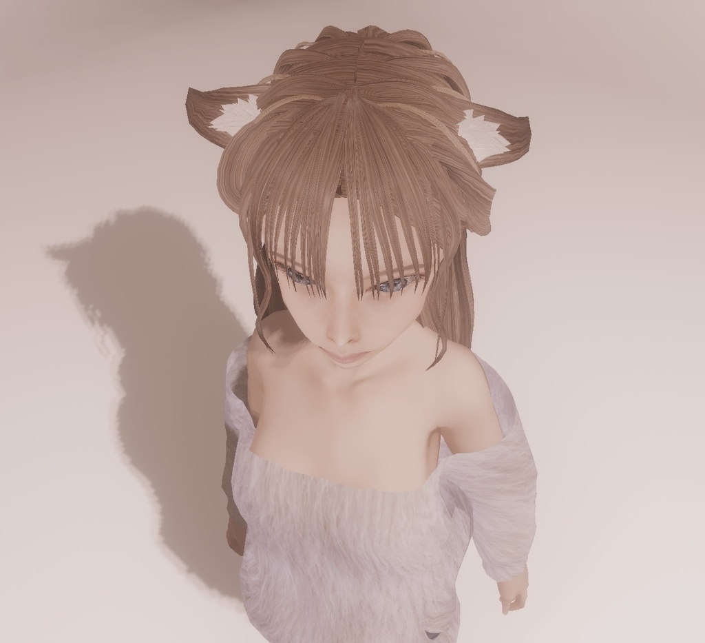 適度なリアル感の着せ替えドール 耳がぴこぴこ動くケモ耳女の子×2ver 素体 vroidデータ VRMデータ cluster VR chat