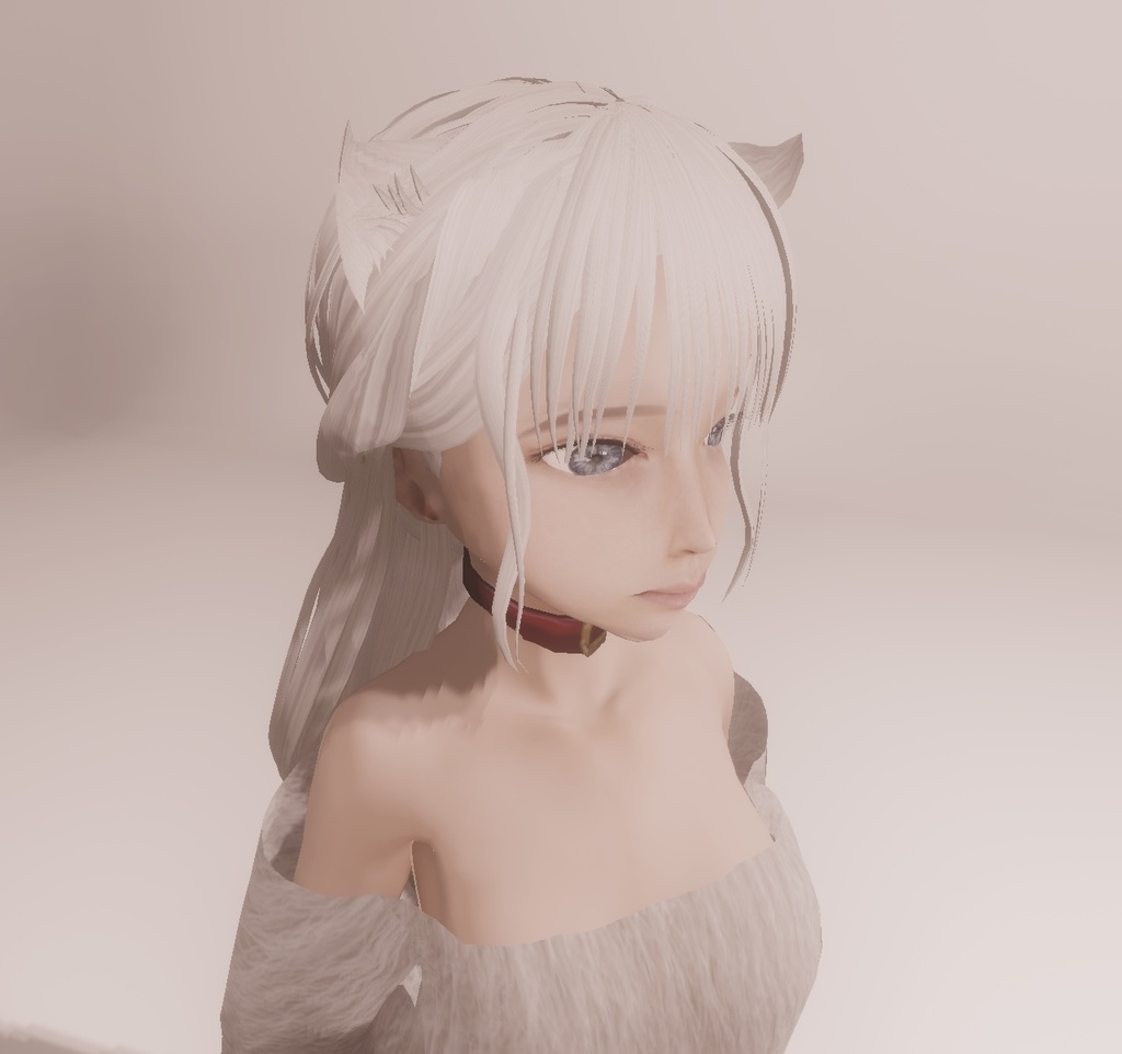 適度なリアル感の着せ替えドール 耳がぴこぴこ動くケモ耳女の子×2ver 素体 vroidデータ VRMデータ cluster VR chat