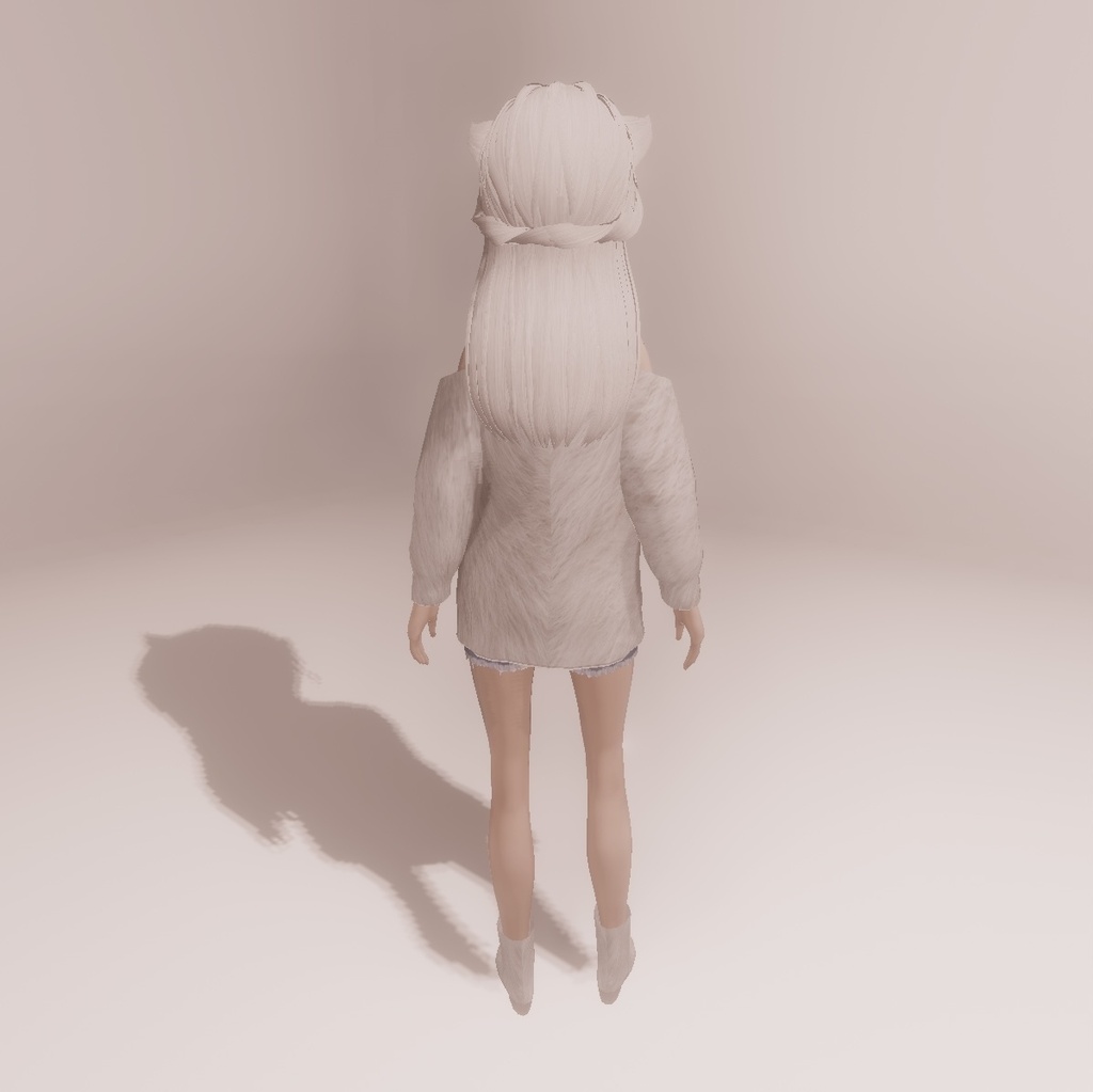 適度なリアル感の着せ替えドール 耳がぴこぴこ動くケモ耳女の子×2ver 素体 vroidデータ VRMデータ cluster VR chat