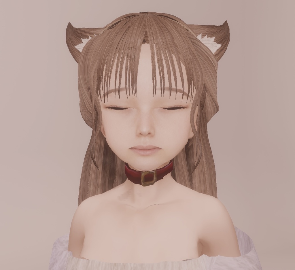 適度なリアル感の着せ替えドール 耳がぴこぴこ動くケモ耳女の子×2ver 素体 vroidデータ VRMデータ cluster VR chat