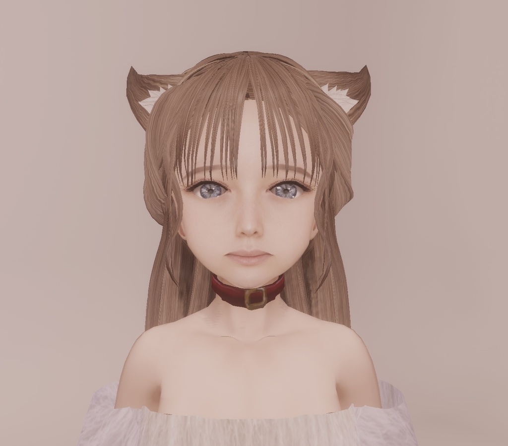 適度なリアル感の着せ替えドール 耳がぴこぴこ動くケモ耳女の子×2ver 素体 vroidデータ VRMデータ cluster VR chat