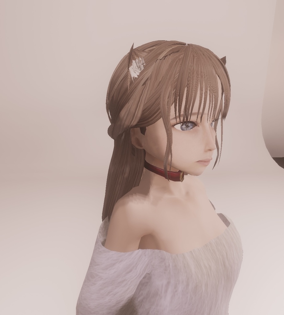 適度なリアル感の着せ替えドール 耳がぴこぴこ動くケモ耳女の子×2ver 素体 vroidデータ VRMデータ cluster VR chat
