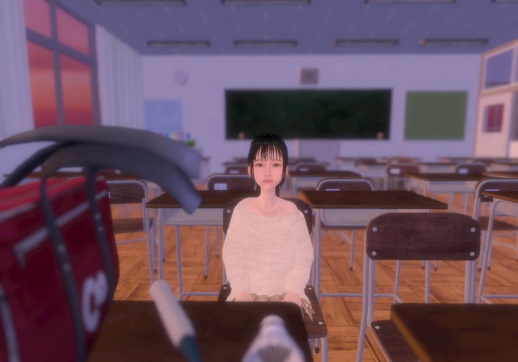適度なリアル感の着せ替えドール ポニーテールの女の子 衣装付き素体 vroidデータ VRMデータ cluster VR chat