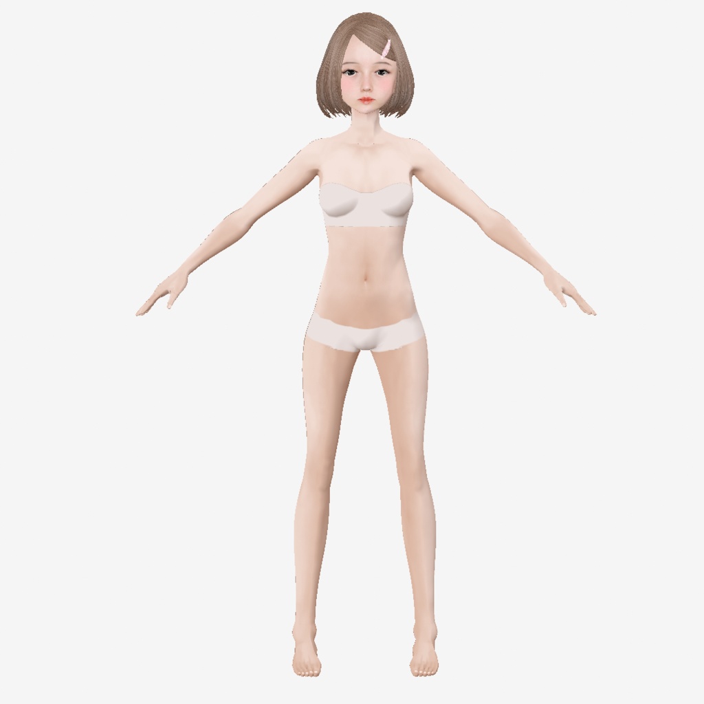 適度なリアル感の着せ替えドール セーラー服の女の子 衣装付き素体 vroidデータ VRMデータ cluster VR chat