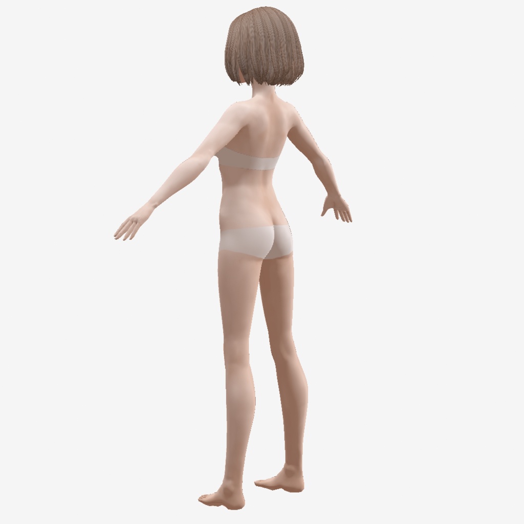 適度なリアル感の着せ替えドール セーラー服の女の子 衣装付き素体 vroidデータ VRMデータ cluster VR chat
