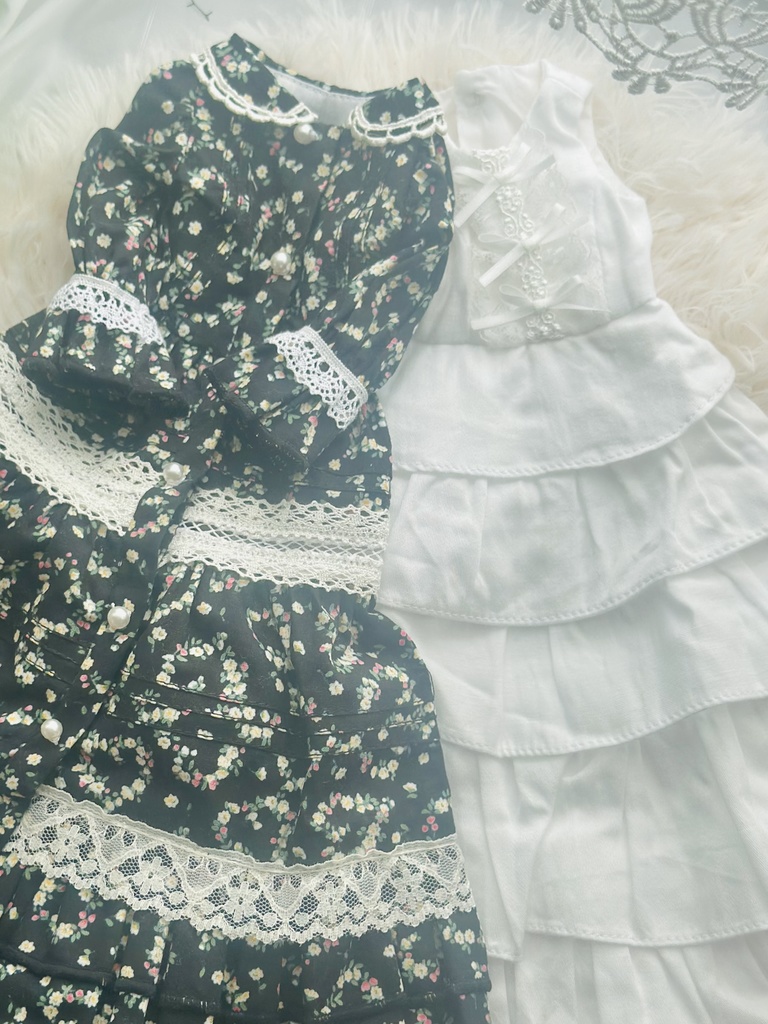 クラシカル花柄ワンピース