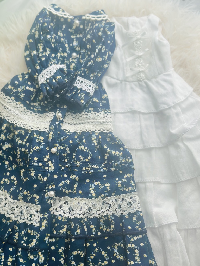 クラシカル花柄ワンピース