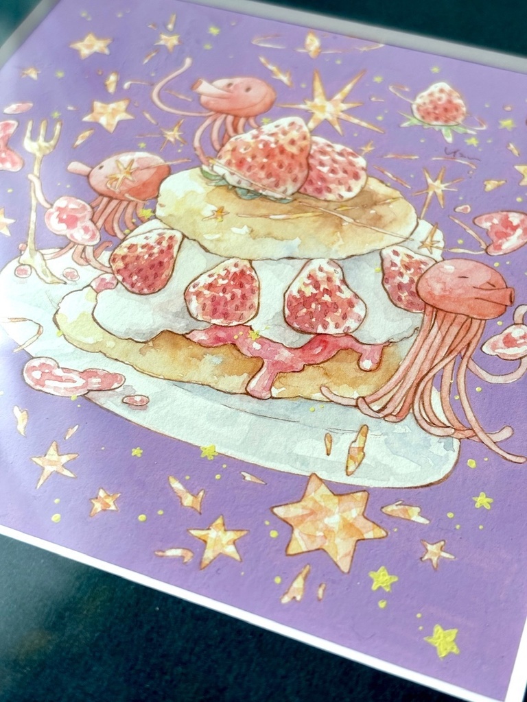 額装原画「宇宙人の惑星ショートケーキ」