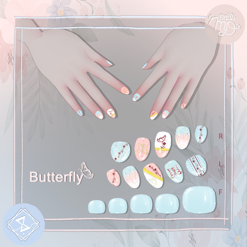 【MDollnail対応】F&B NailTip Set【VRChat向けネイルチップ】