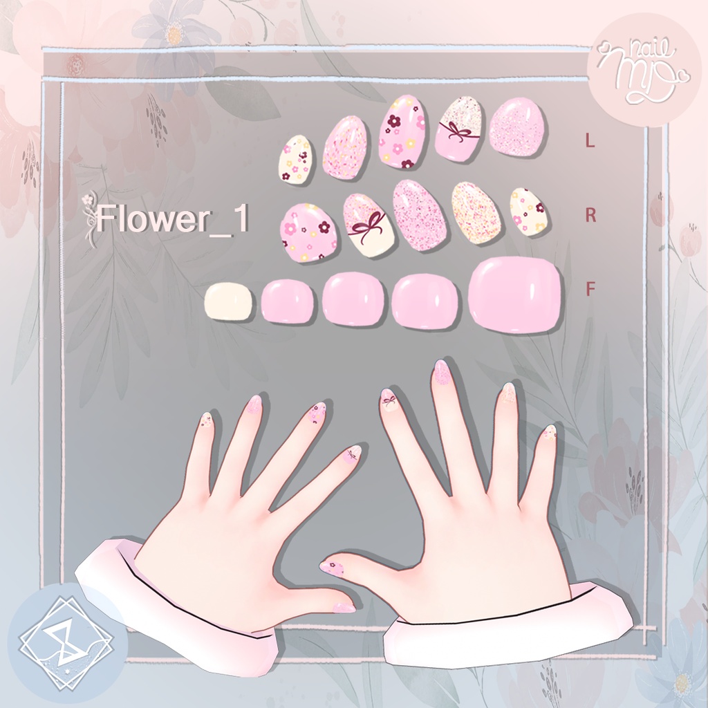 【MDollnail対応】F&B NailTip Set【VRChat向けネイルチップ】
