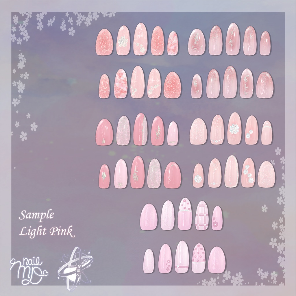 【MDollnail対応】Pink NailSet【VRChat向けネイルチップ】