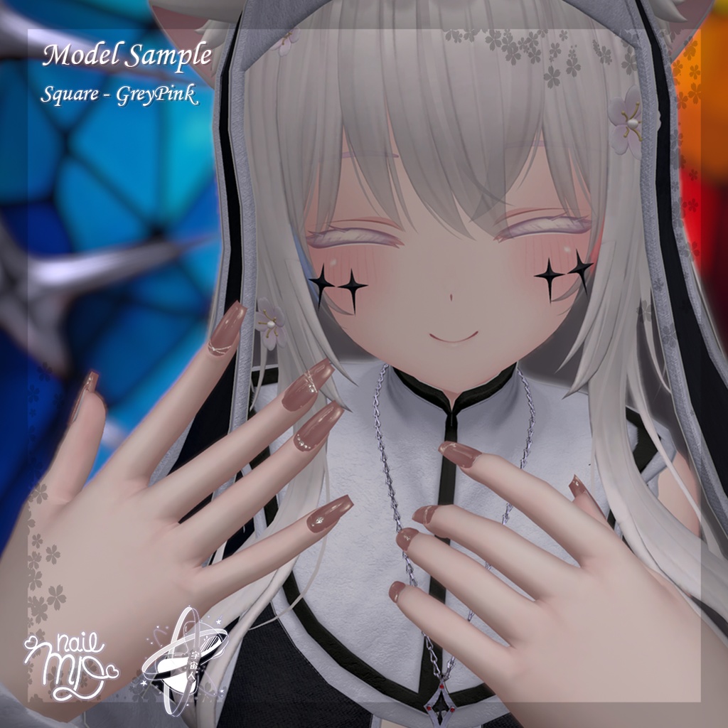 【MDollnail対応】Pink NailSet【VRChat向けネイルチップ】