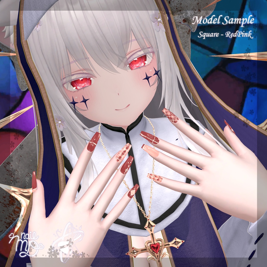 【MDollnail対応】Pink NailSet【VRChat向けネイルチップ】