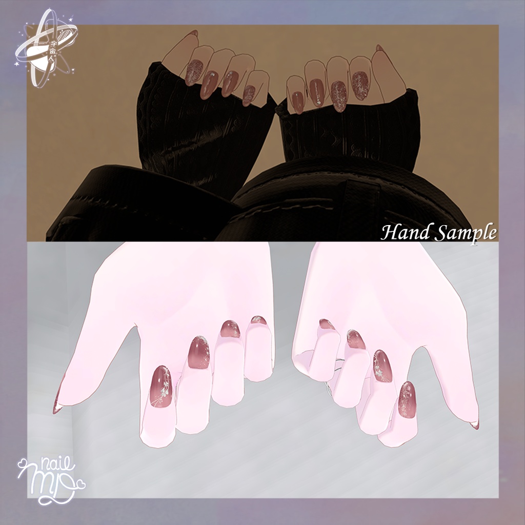 【MDollnail対応】Pink NailSet【VRChat向けネイルチップ】