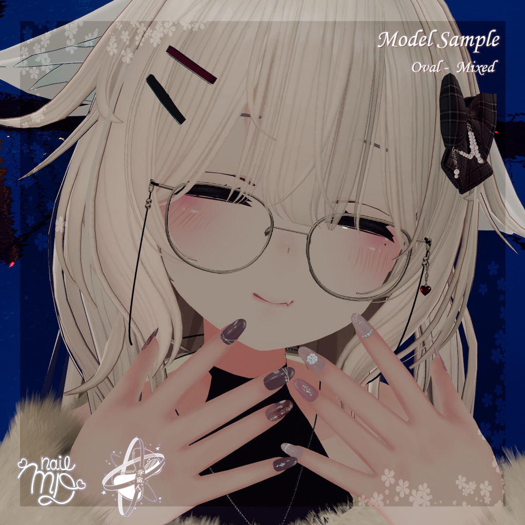 【MDollnail対応】Pink NailSet【VRChat向けネイルチップ】