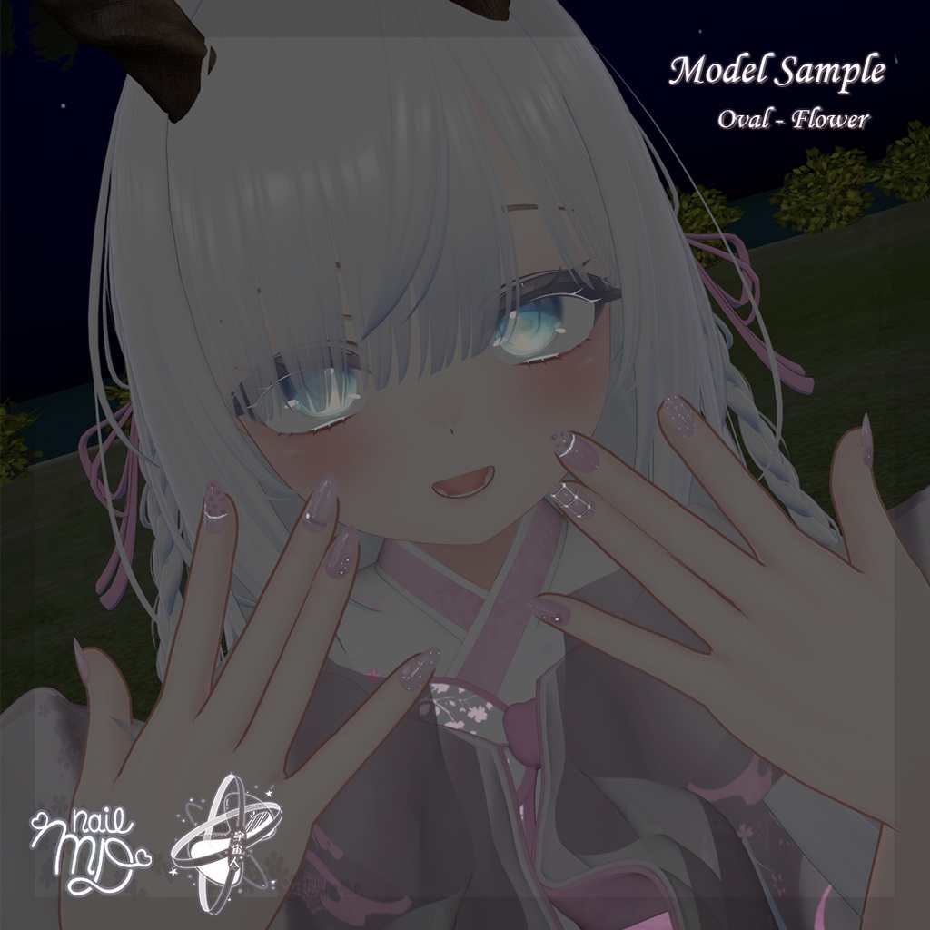 【MDollnail対応】Pink NailSet【VRChat向けネイルチップ】