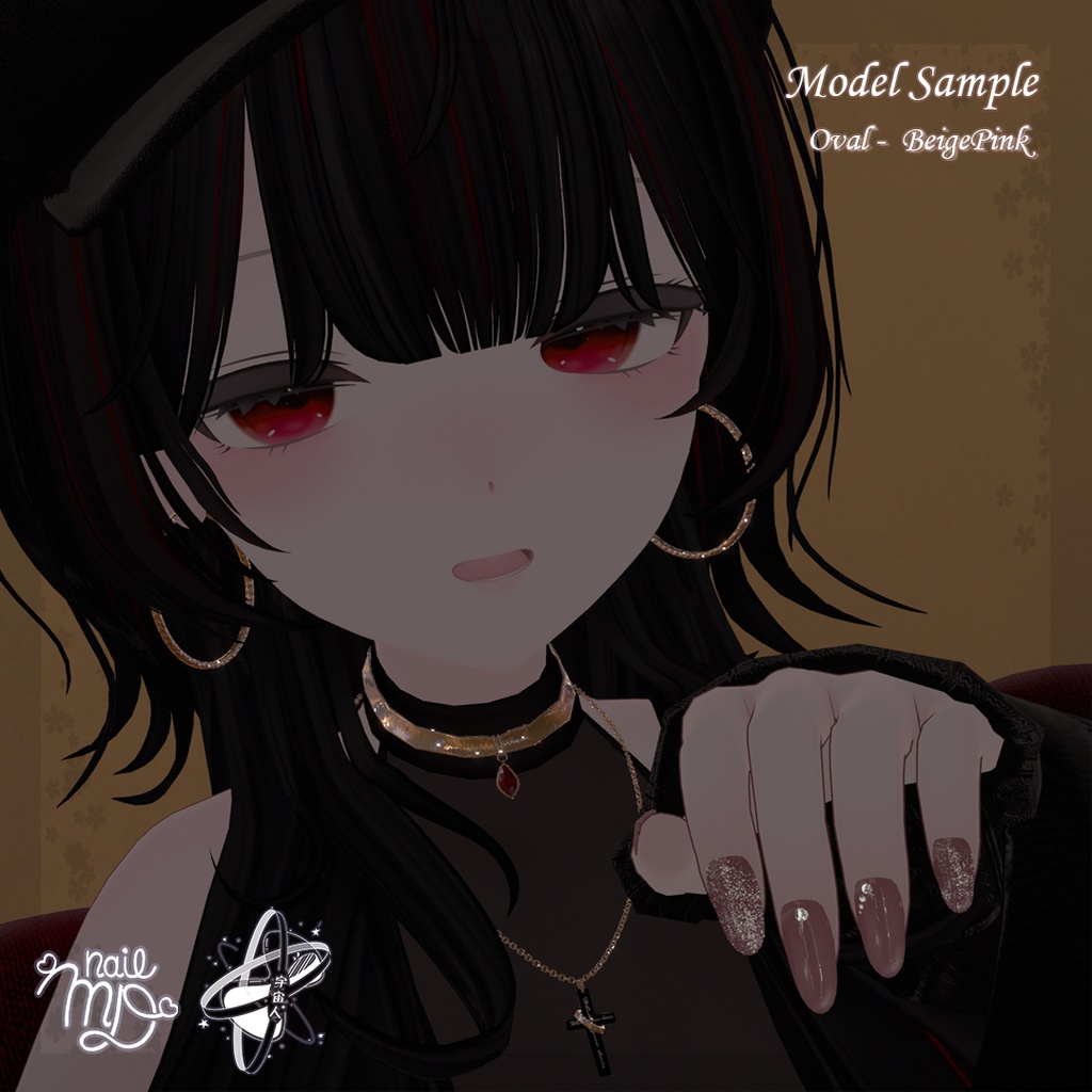 【MDollnail対応】Pink NailSet【VRChat向けネイルチップ】