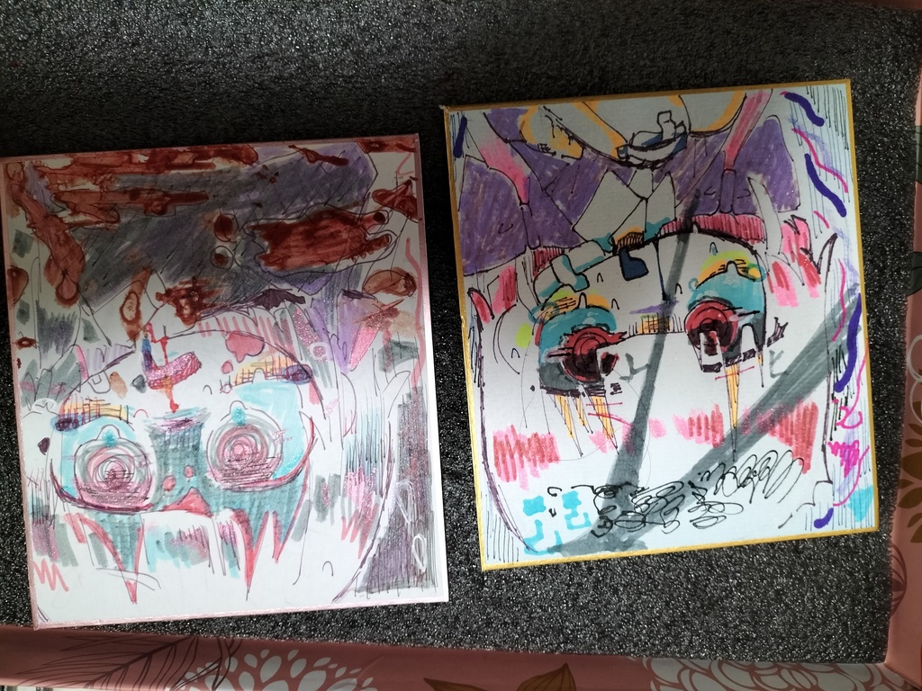 ぐるぐるしてる眠色紙２枚