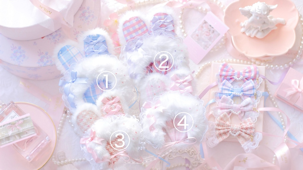 お花見うさぎ (10〜12sizeお帽子)