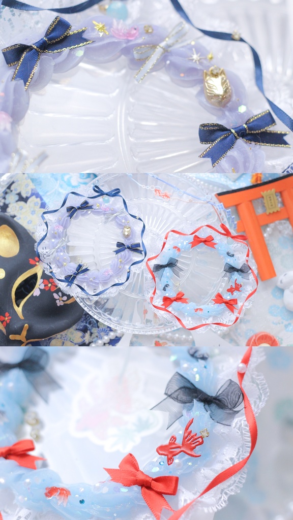 花火と金魚のトレカケース(コースターサイズ)