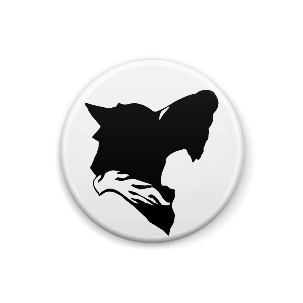 ジェット缶バッヂ　ヘッドシルエットD