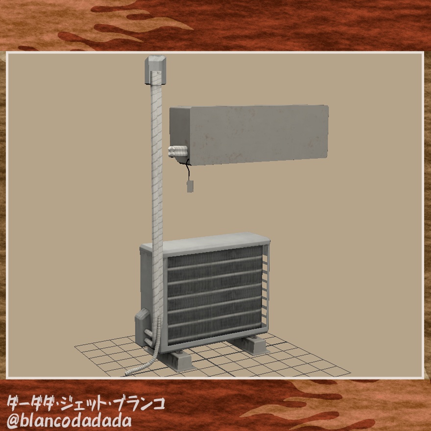 汚れたエアコンと室外機