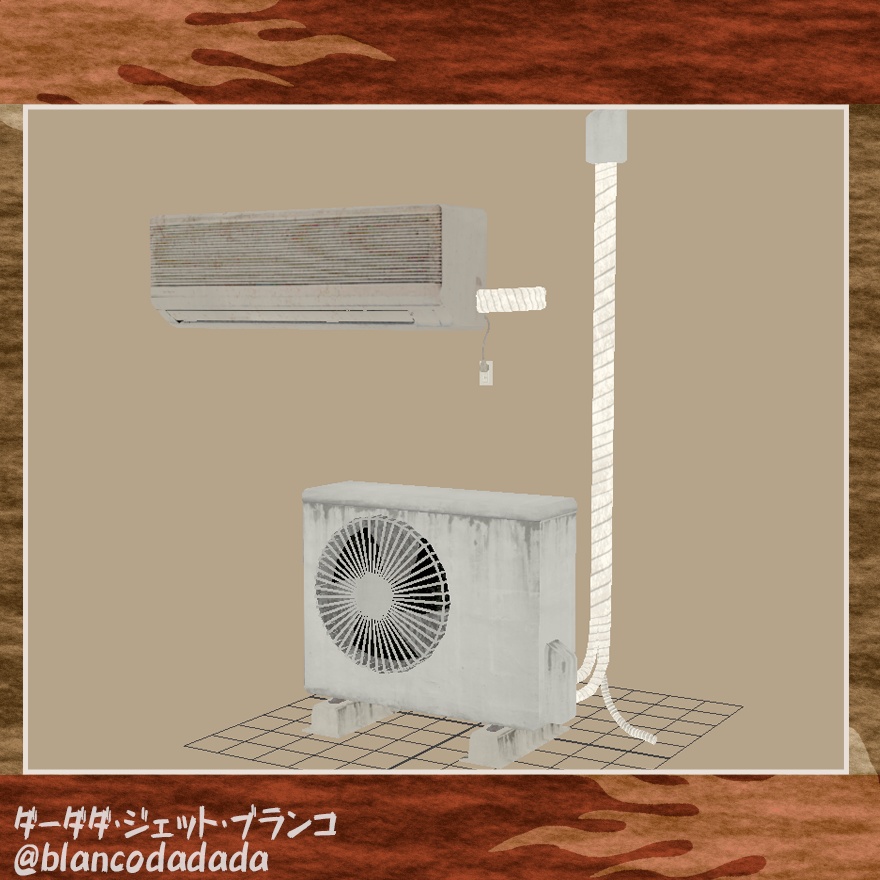 汚れたエアコンと室外機
